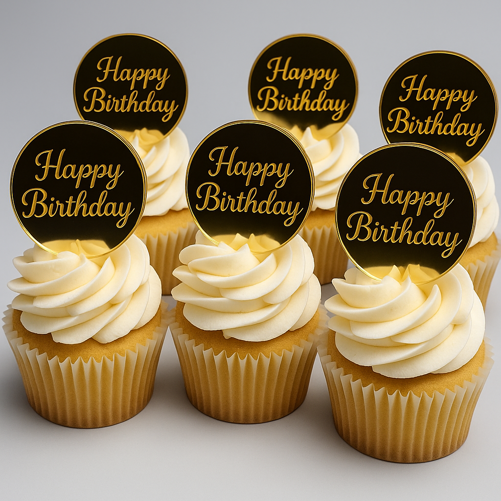 Happy Birthday Circle Charm 1.5 inches