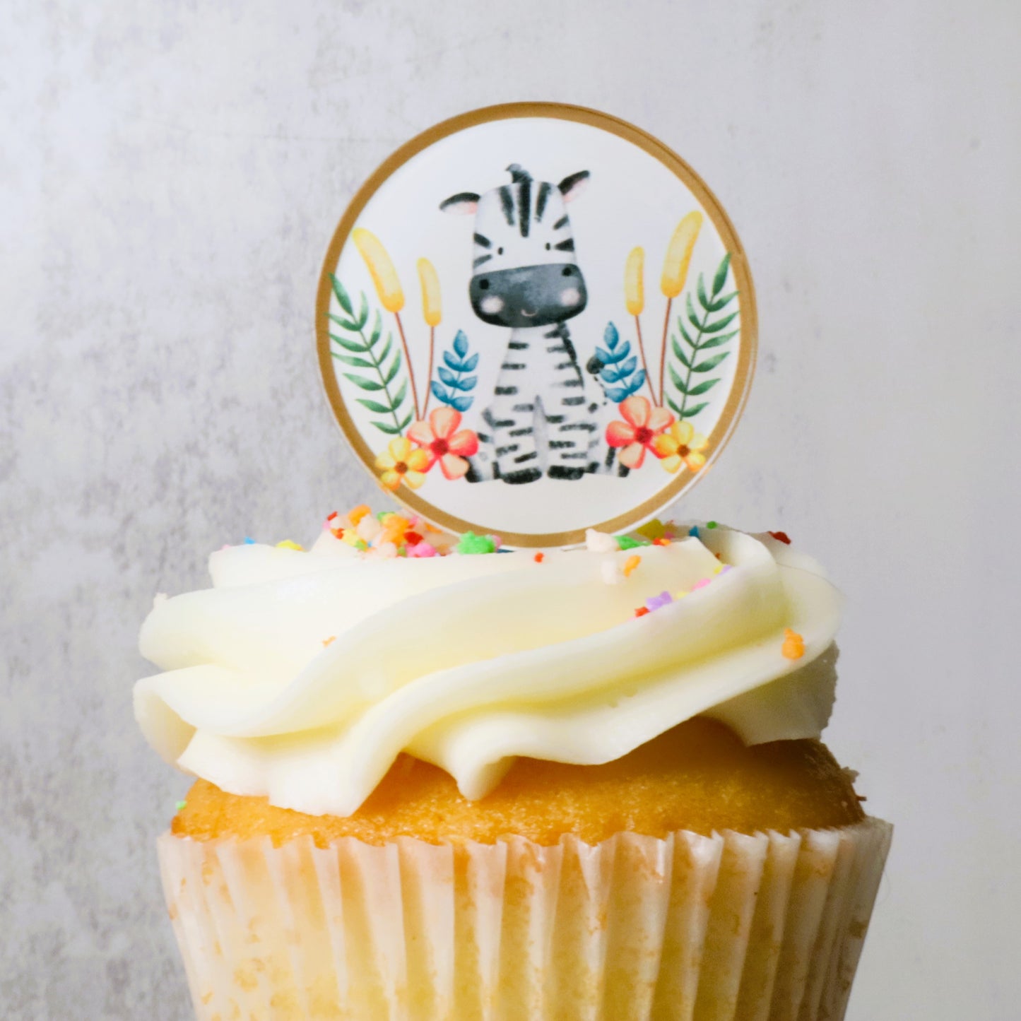 6 Safari Acrylic Cupcake Topper