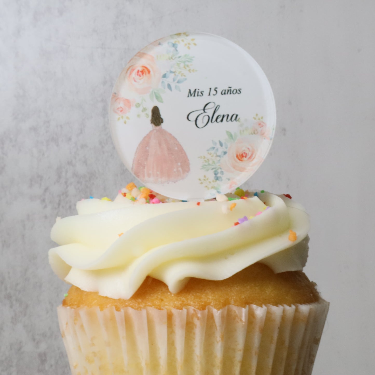 Custom Sublimated Acrylic Cupcake Topper