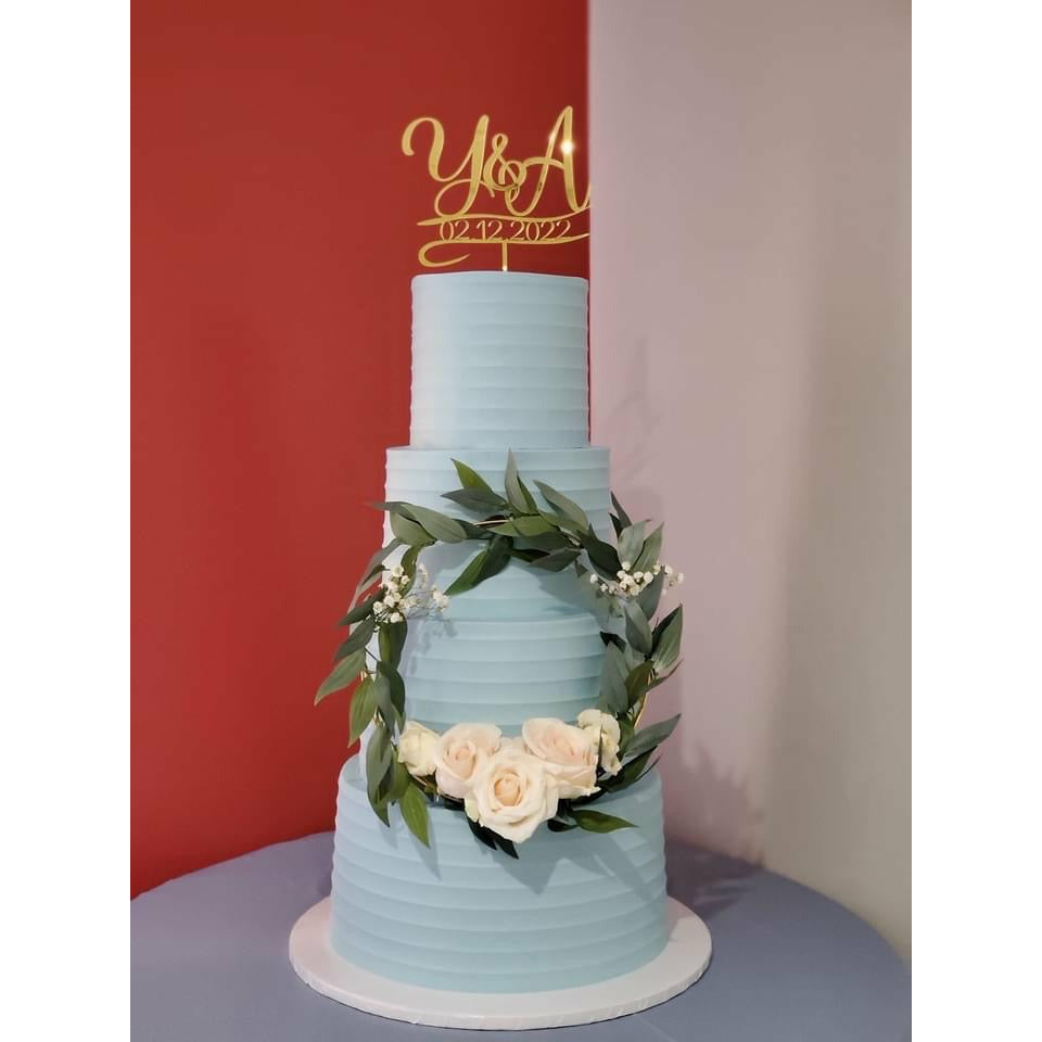 Initials and Date Cake Topper