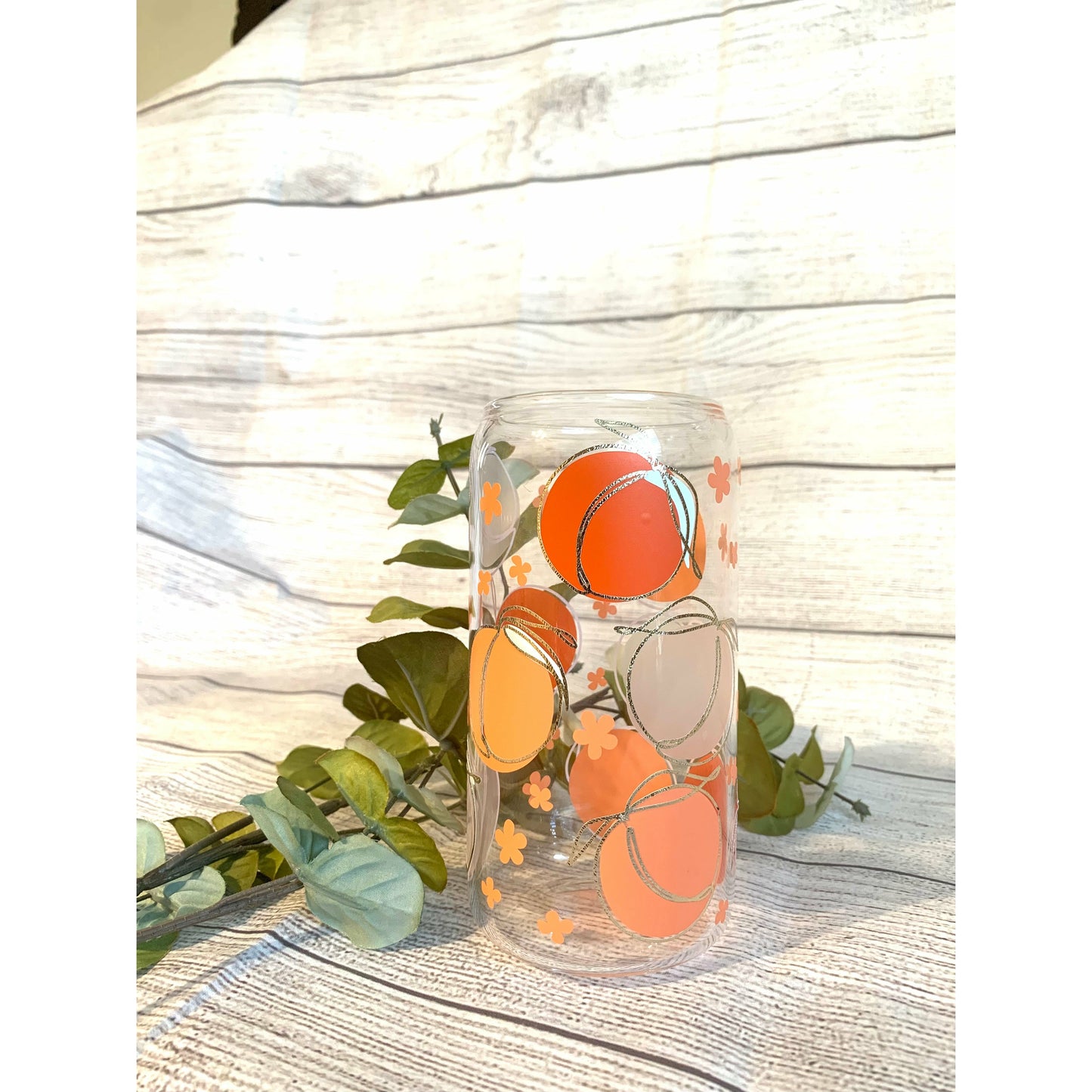 Peach Glass Cup (20oz)