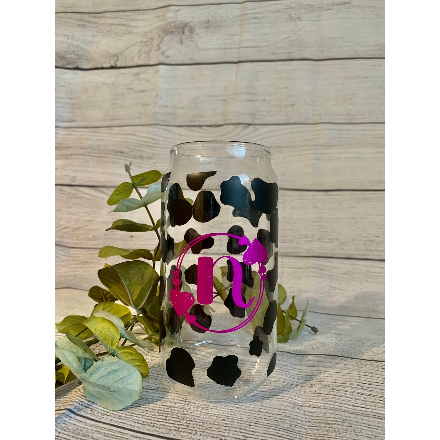 Cow Print Glass Cup (20oz)