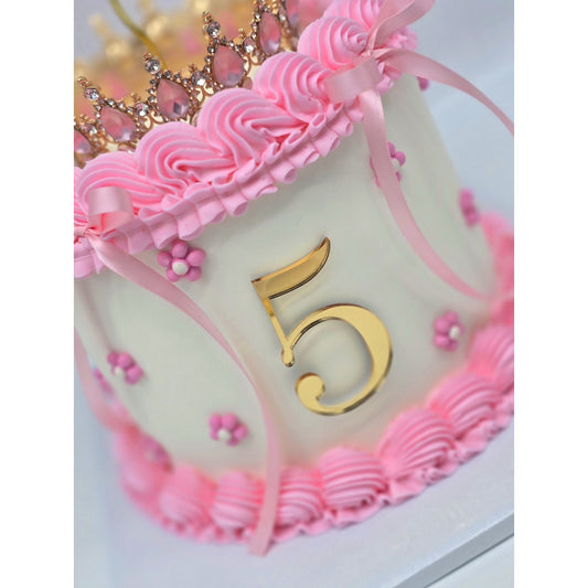 Elegant Number Cake Charm