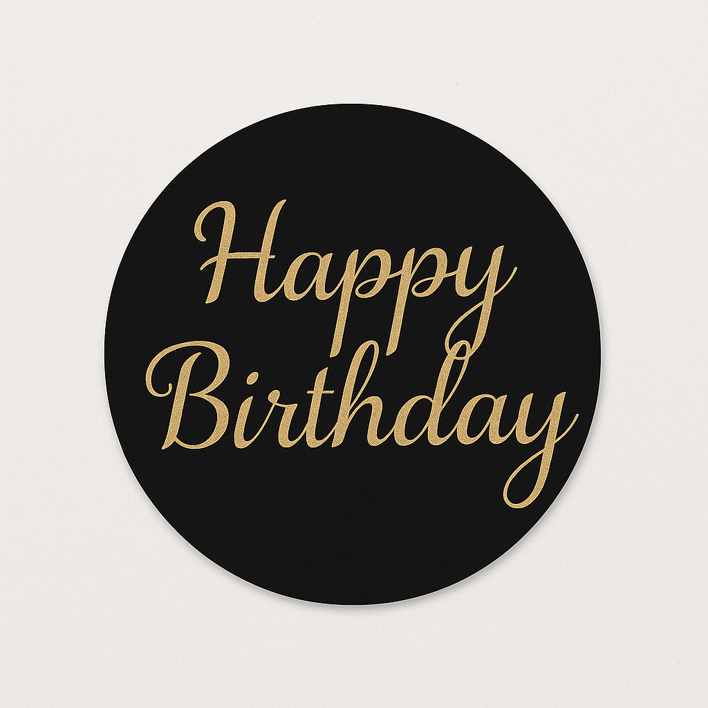 Happy Birthday Circle Charm 1.5 inches