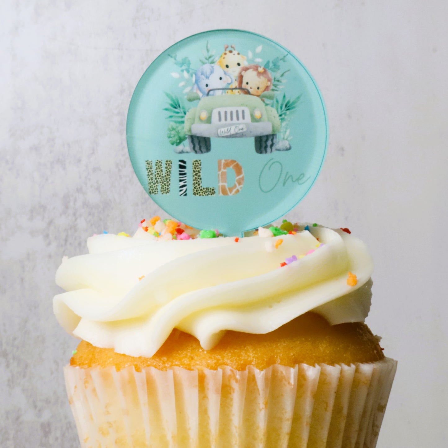 9  Wilde One Safari Acrylic Cupcake Topper