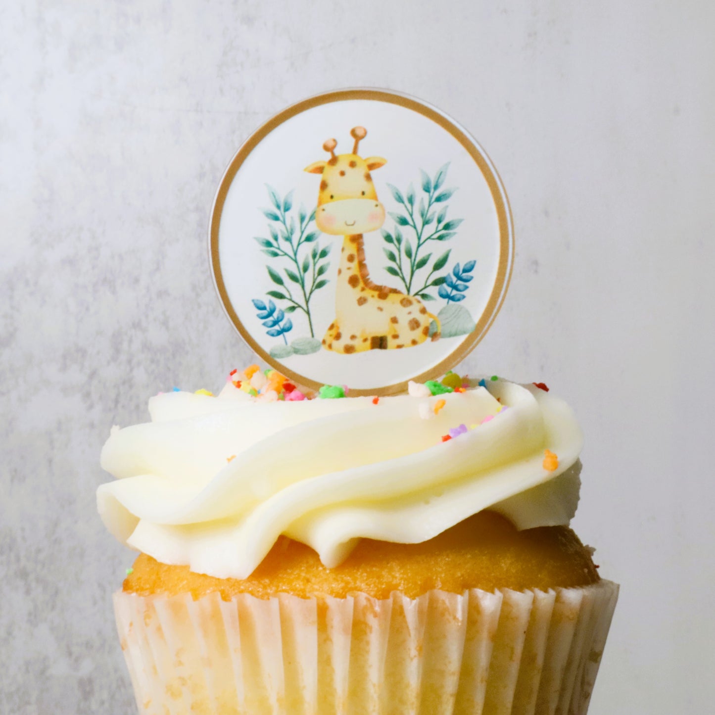 6 Safari Acrylic Cupcake Topper
