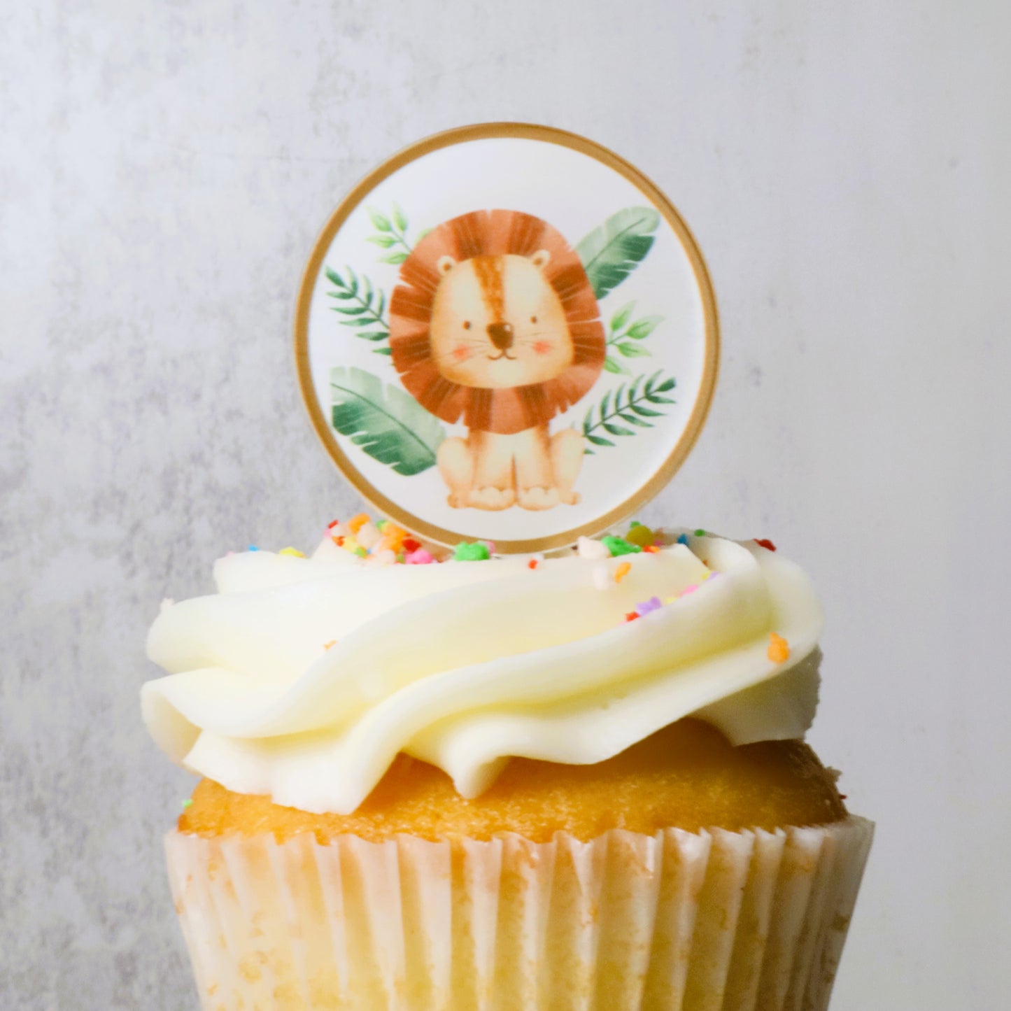 6 Safari Acrylic Cupcake Topper