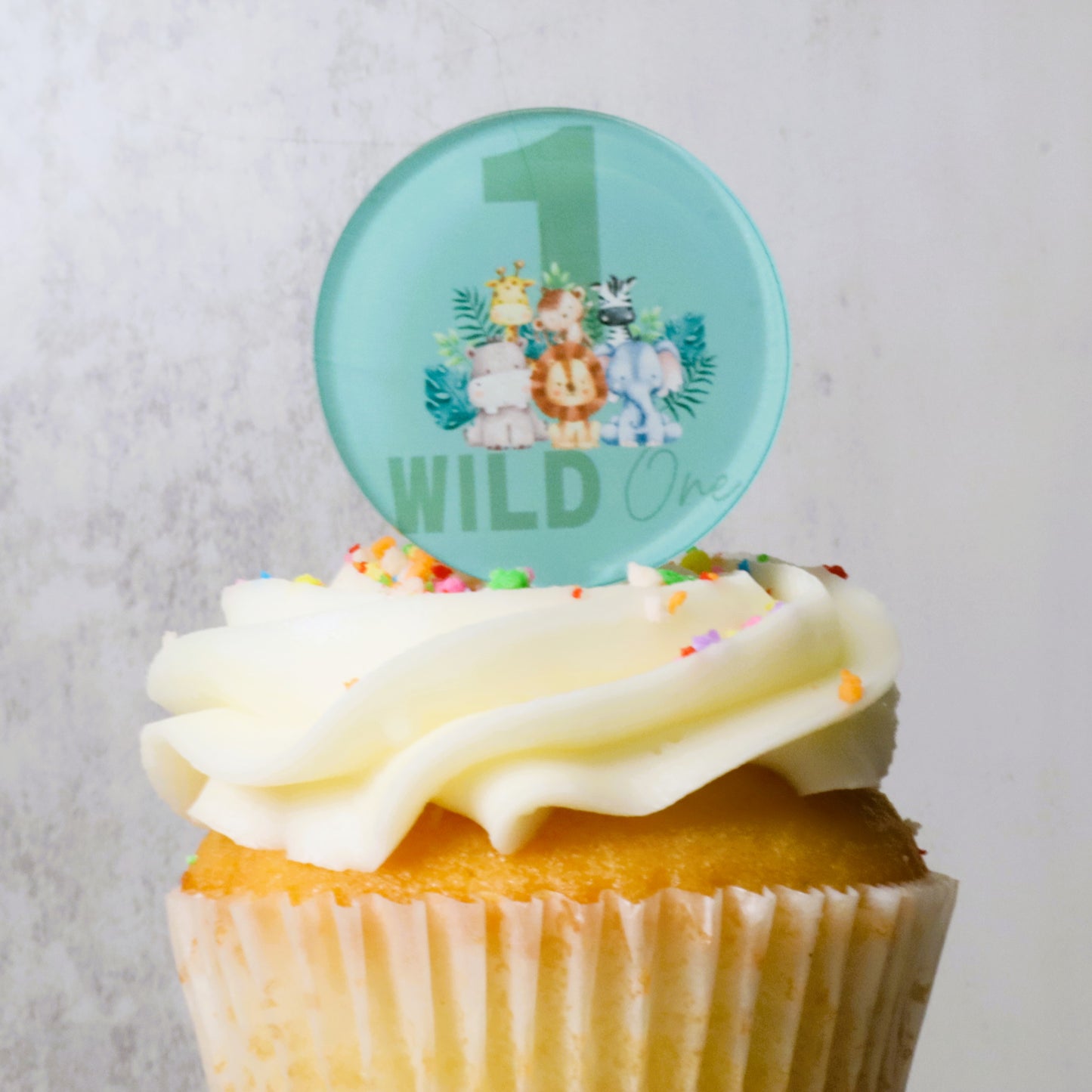 9  Wilde One Safari Acrylic Cupcake Topper