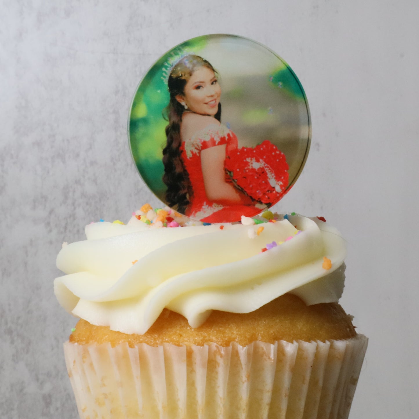 Custom Sublimated  Acrylic Cupcake Topper