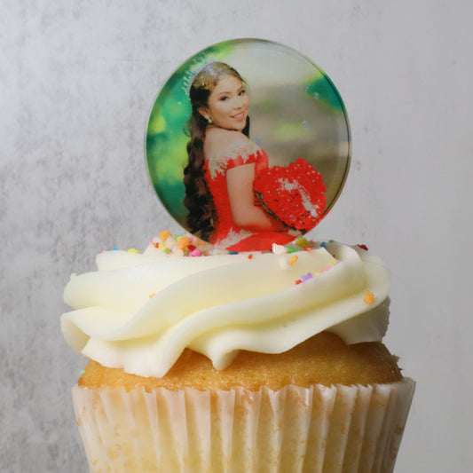 Custom Sublimated  Acrylic Cupcake Topper