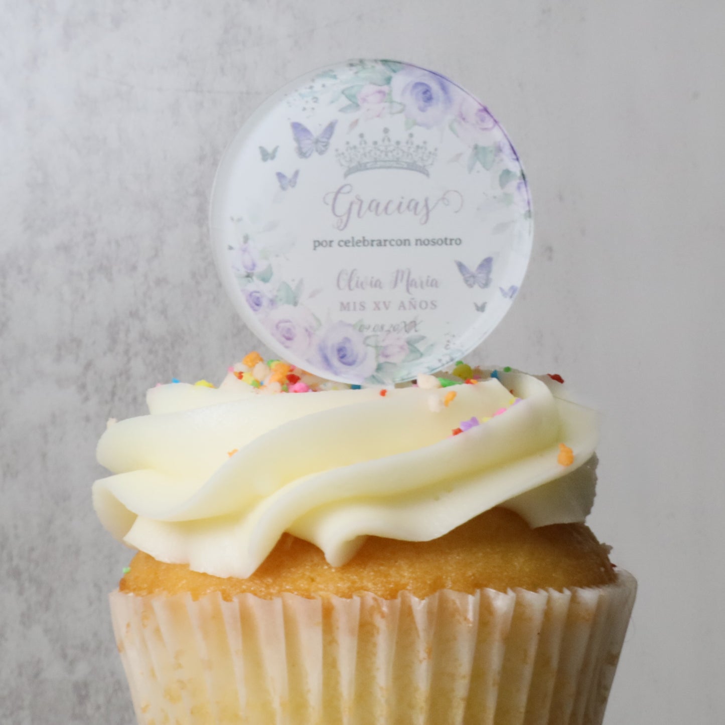 Custom Sublimated  Acrylic Cupcake Topper