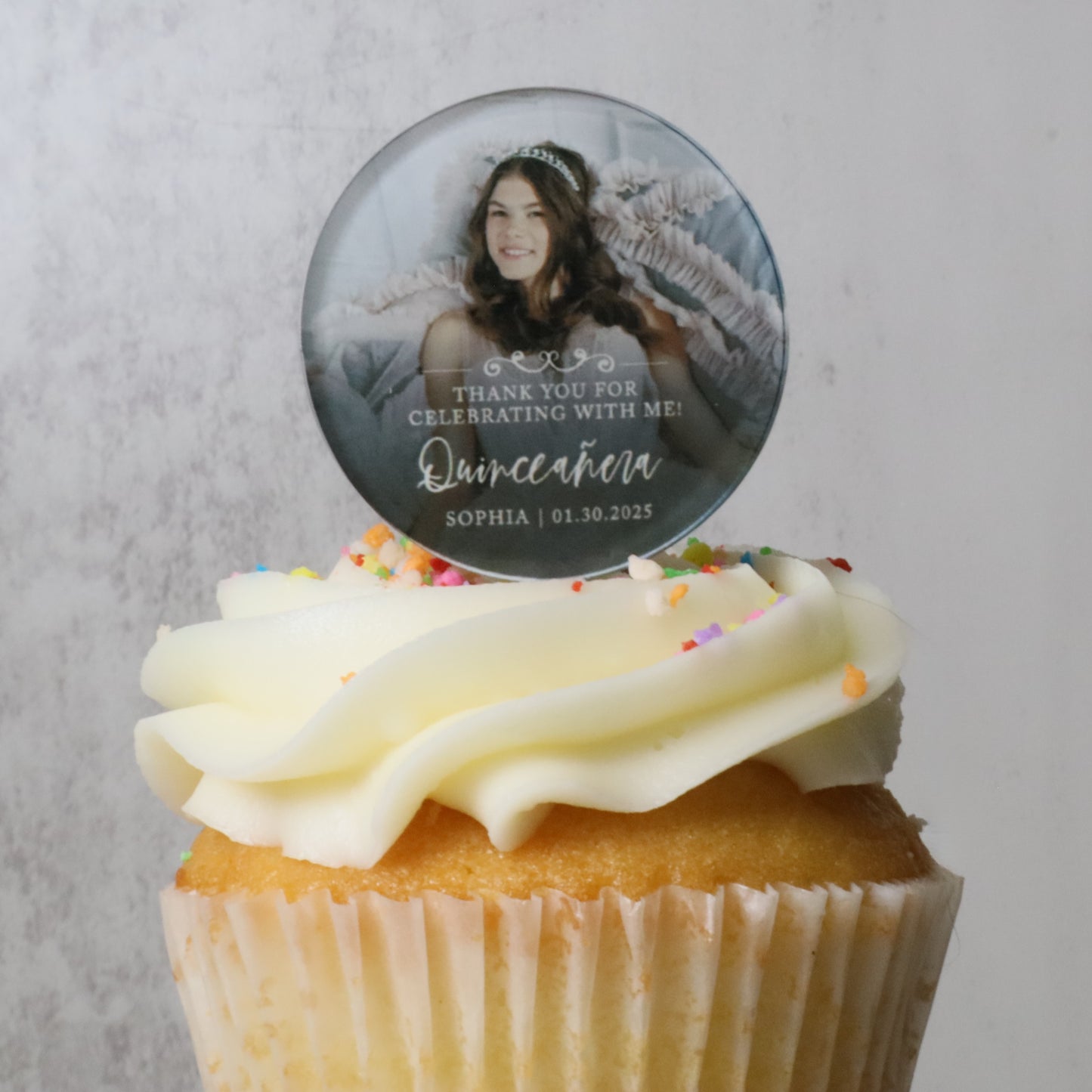Custom Sublimated  Acrylic Cupcake Topper