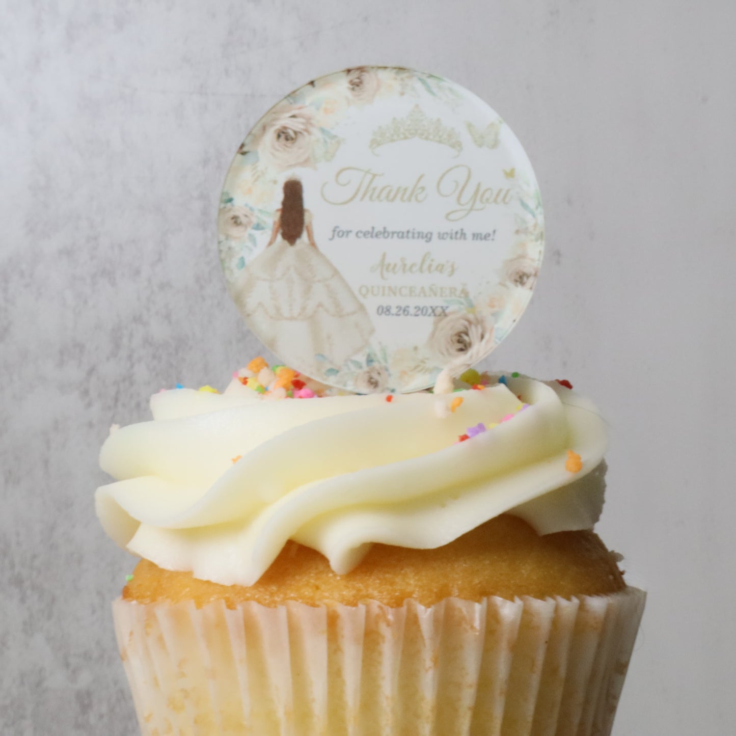 Custom Sublimated  Acrylic Cupcake Topper