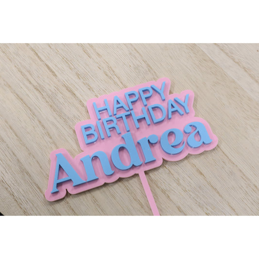 Custom Cake Topper. Personalized. Happy Birthday.