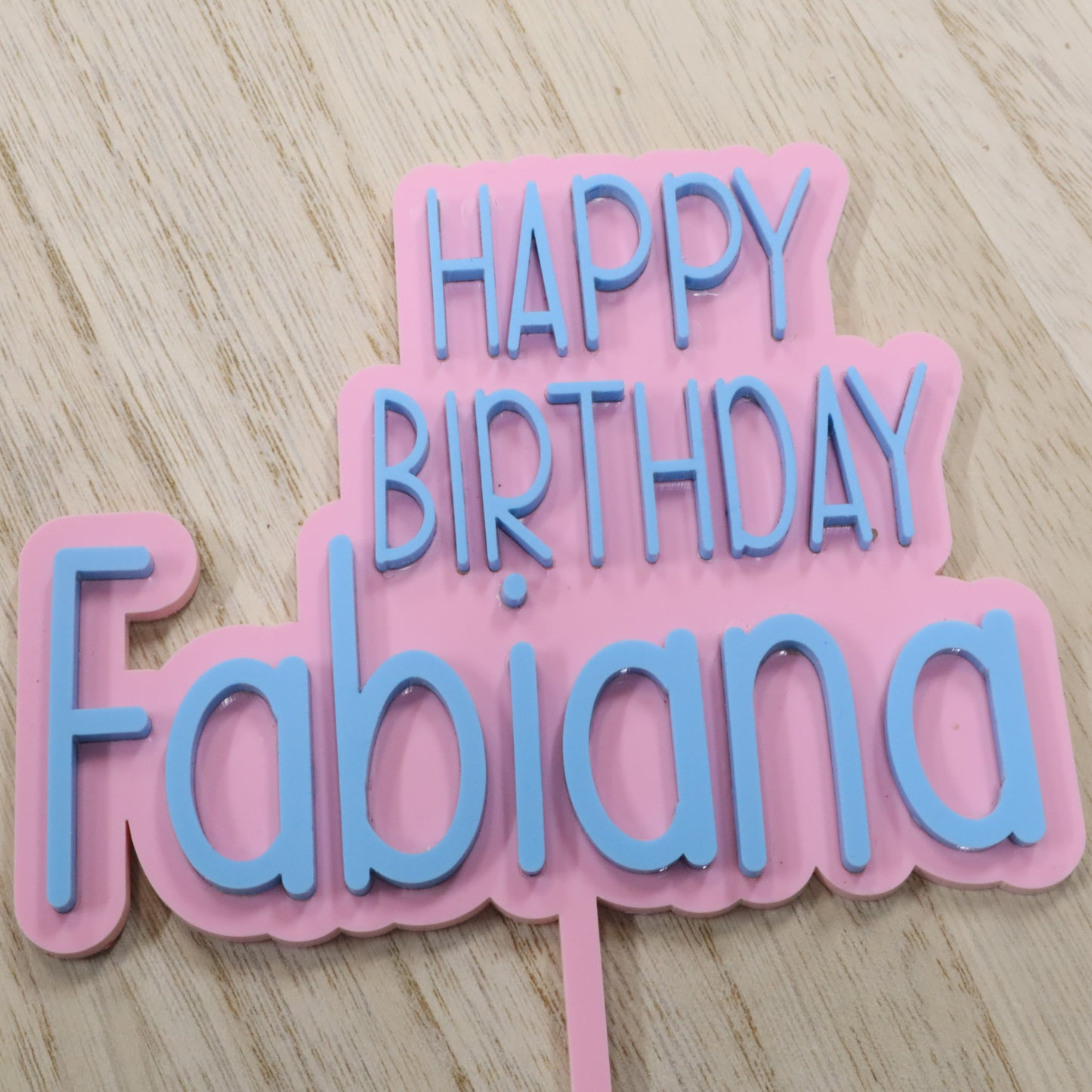 Custom Cake Topper. Personalized. Happy Birthday.