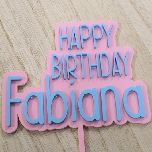 Custom Cake Topper. Personalized. Happy Birthday.