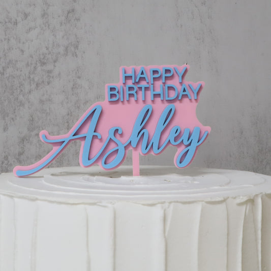 Custom Cake Topper. Personalized. Happy Birthday. Celebration. Acrylic Cake Topper