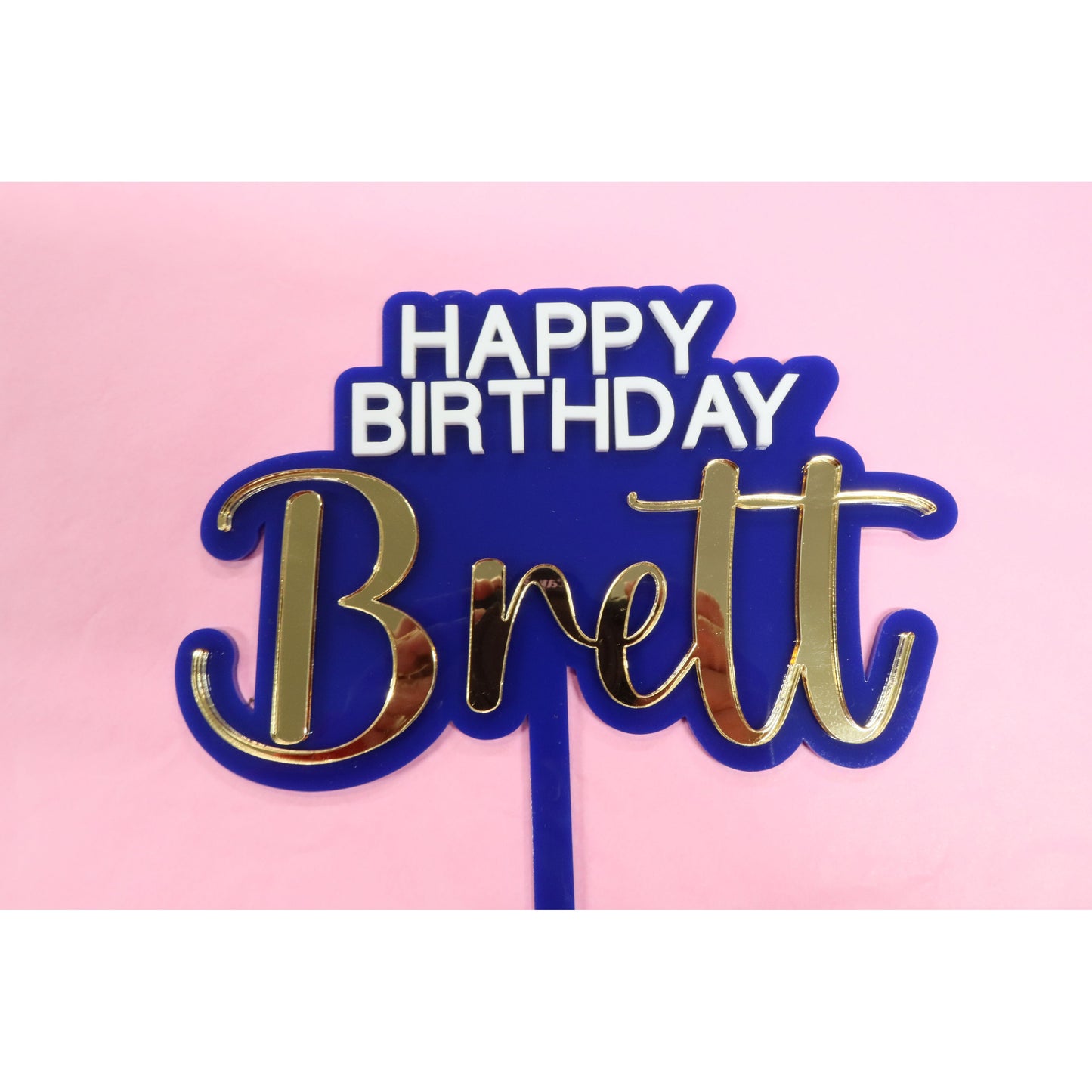 Custom Cake Topper. Personalized. Happy Birthday. Celebration. Acrylic Cake Topper