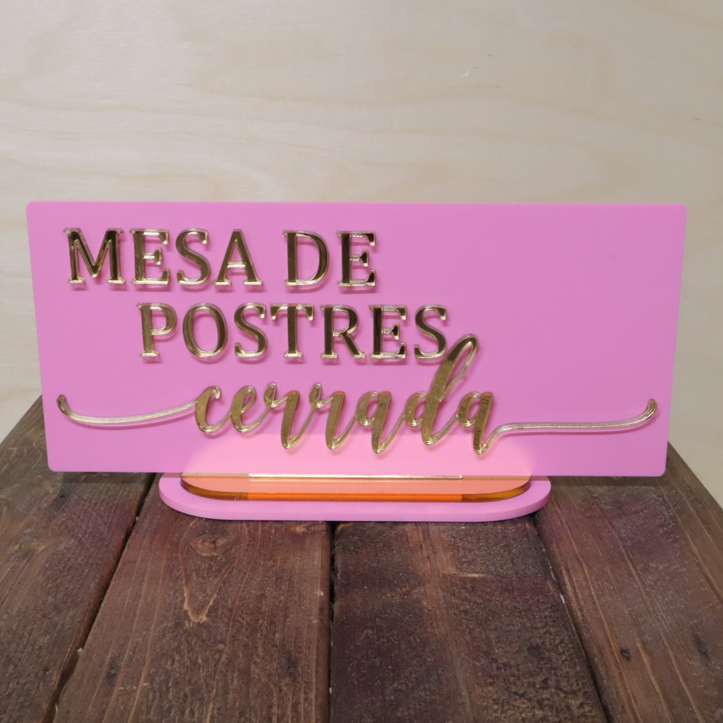 Letrero Reversible de Acrílico para Mesa de Postres – “Abierta / Cerrada”