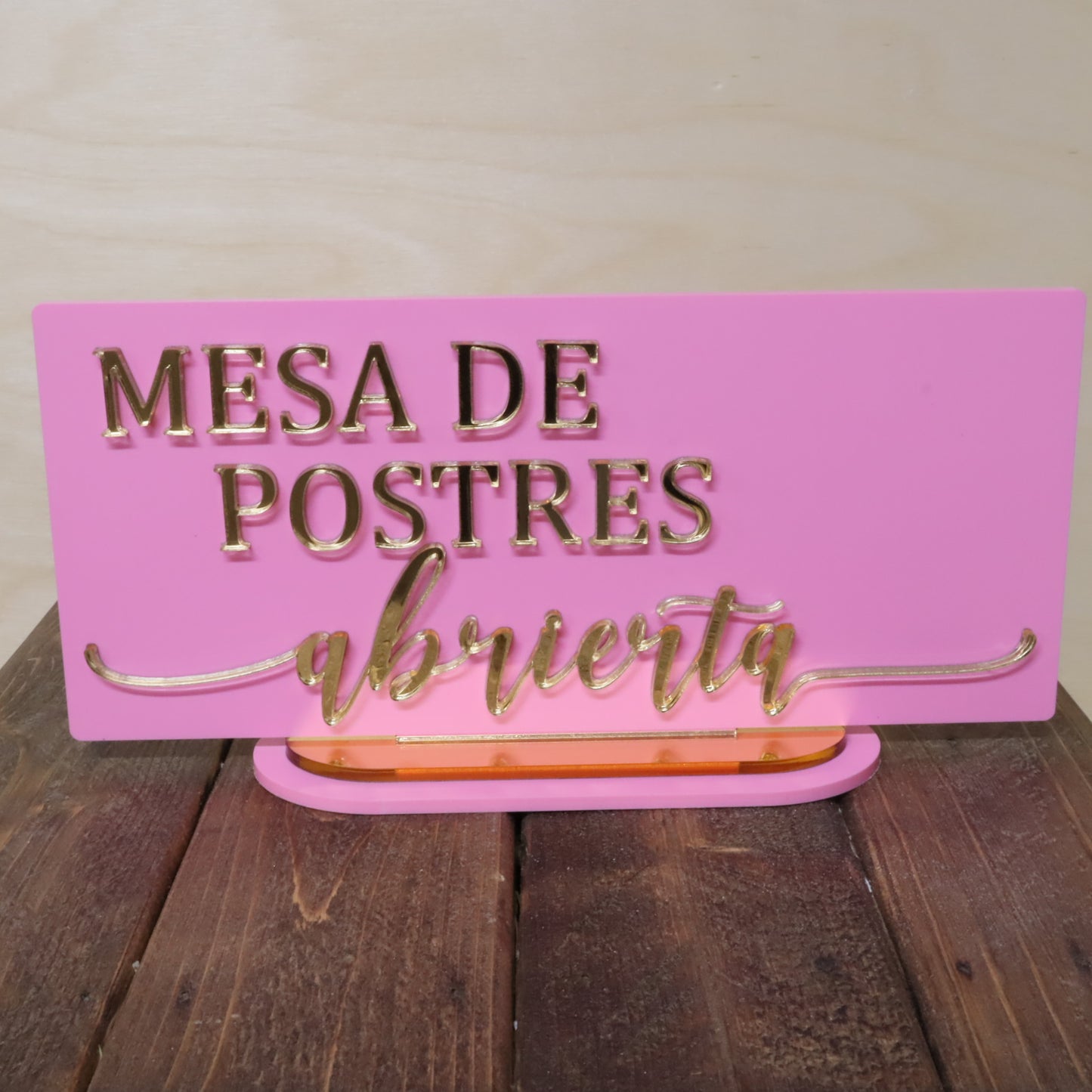 Letrero Reversible de Acrílico para Mesa de Postres – “Abierta / Cerrada”