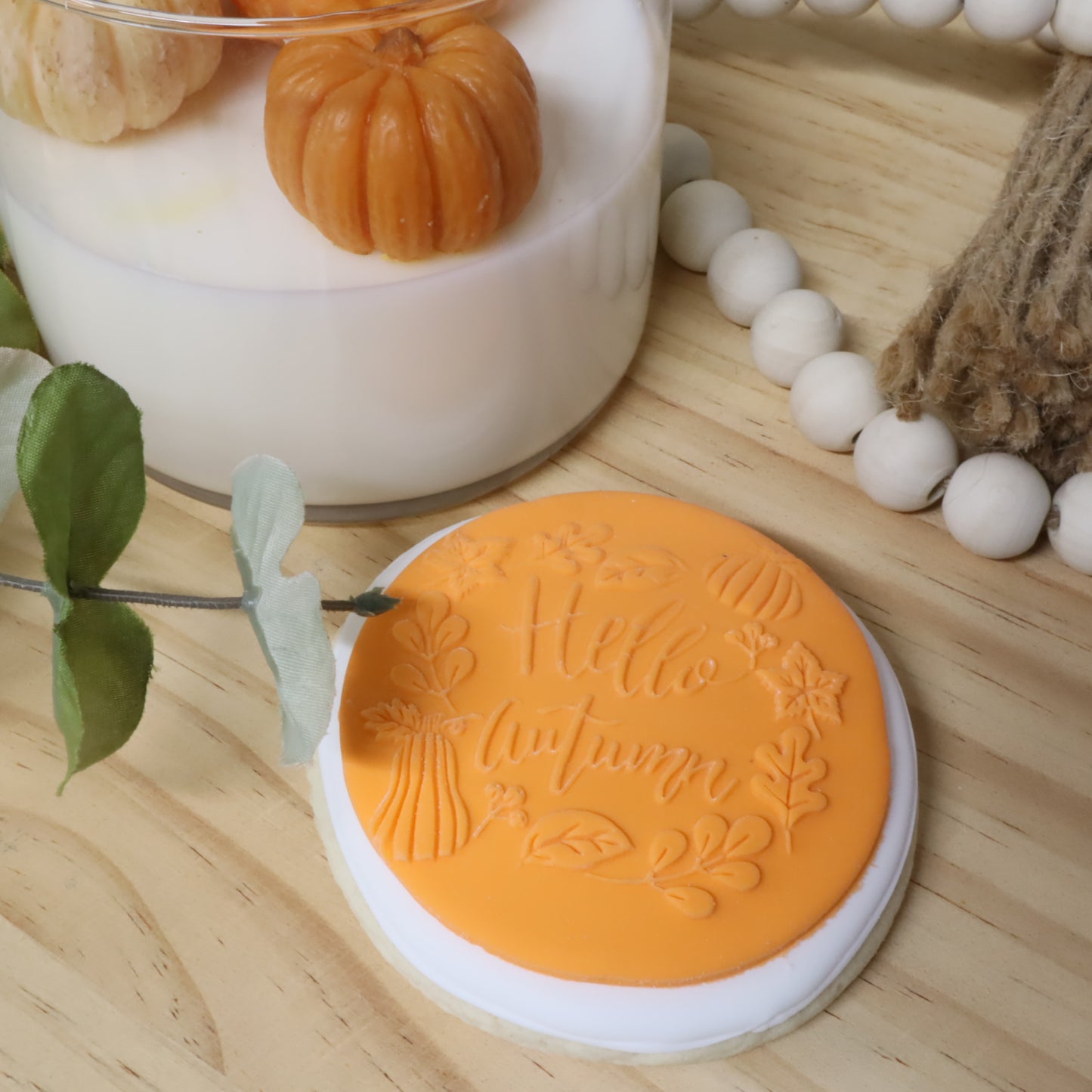 Embossing Acrylic Stamp Welcome Autumn/ Feliz dia de Accion de Gracias