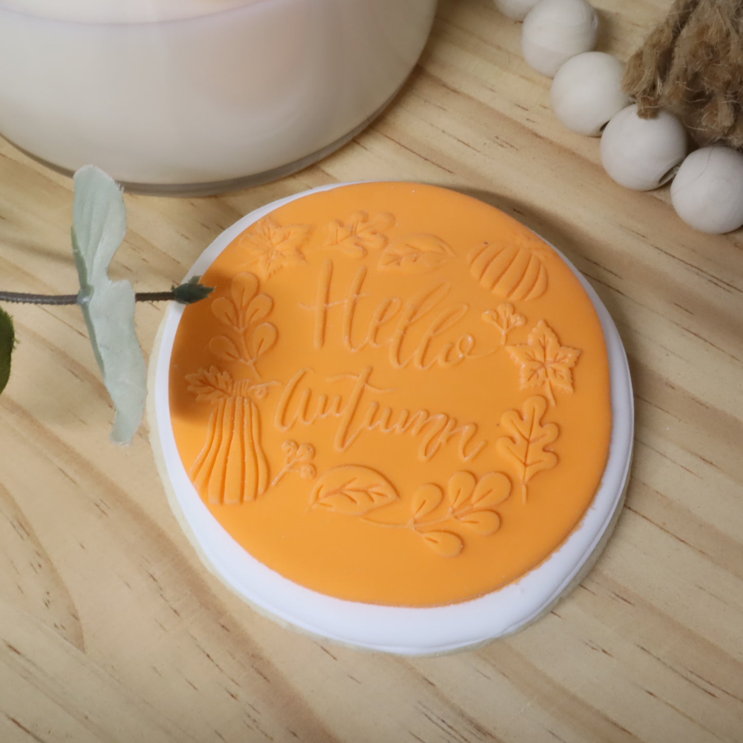 Embossing Acrylic Stamp Welcome Autumn/ Feliz dia de Accion de Gracias