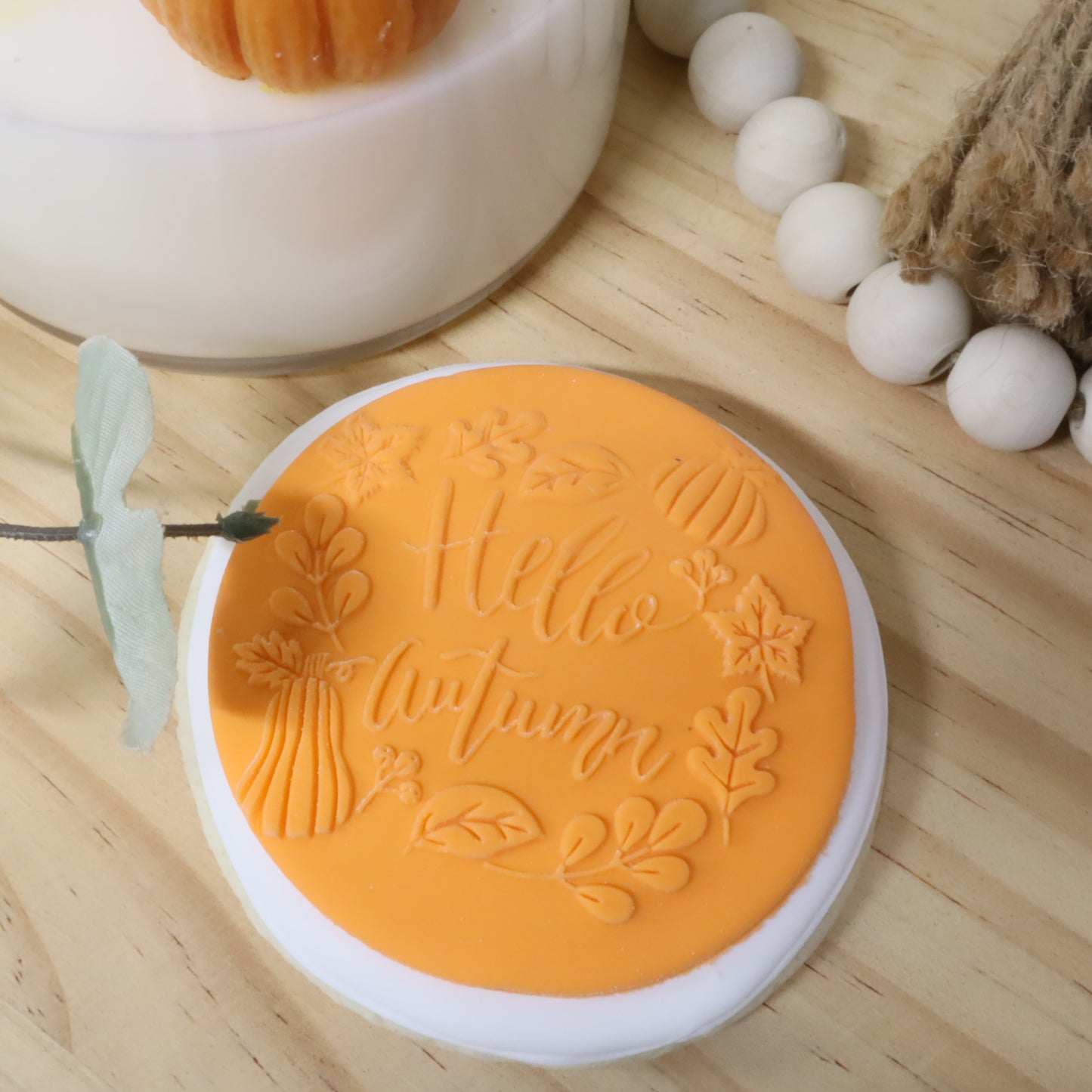 Embossing Acrylic Stamp Welcome Autumn/ Feliz dia de Accion de Gracias