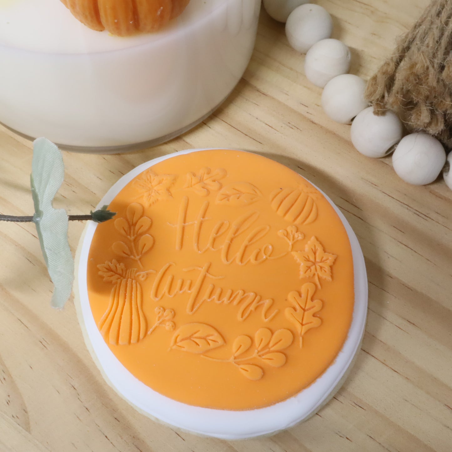 Embossing Acrylic Stamp Welcome Autumn/ Feliz dia de Accion de Gracias