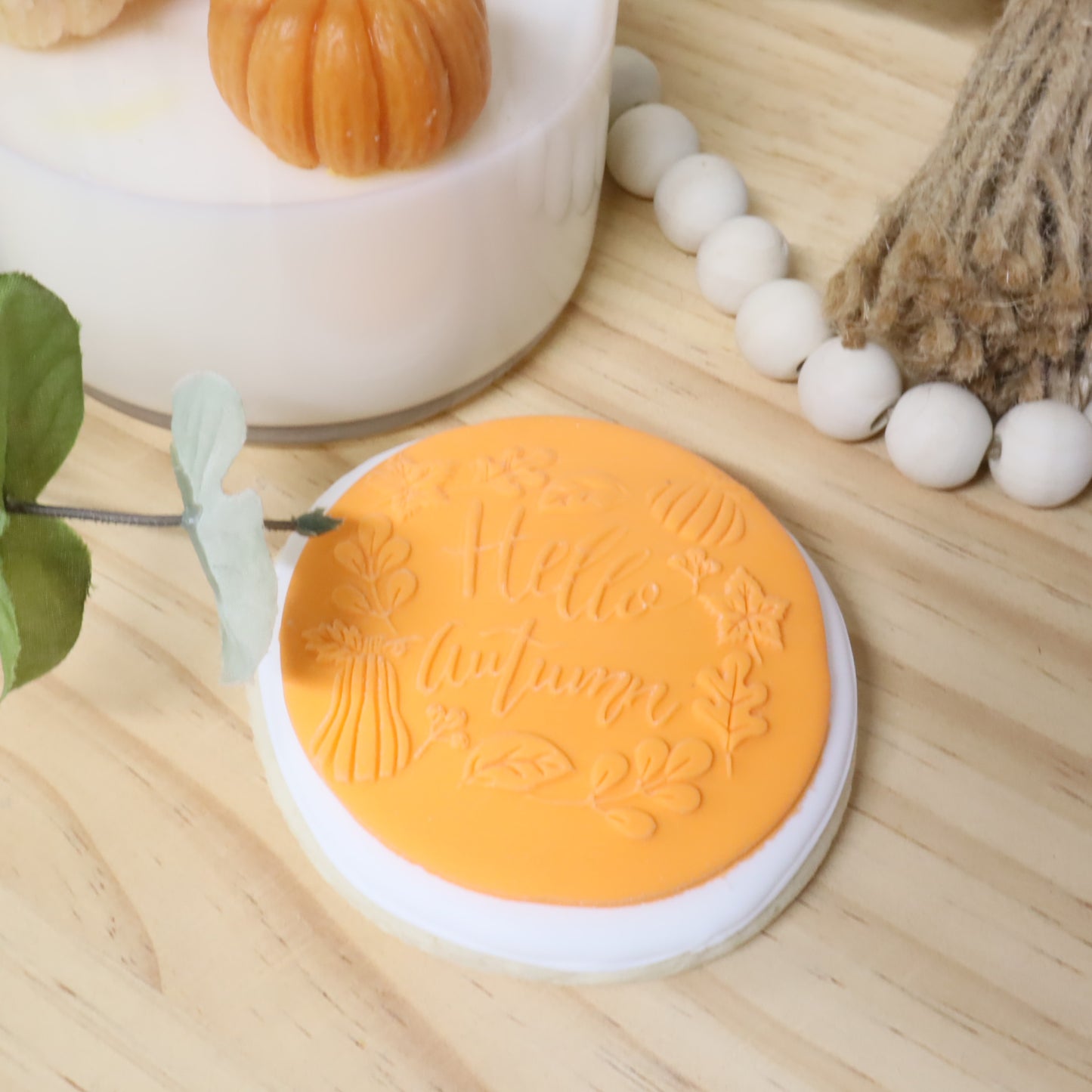 Embossing Acrylic Stamp Welcome Autumn/ Feliz dia de Accion de Gracias
