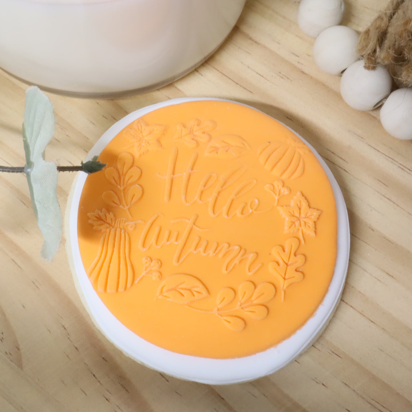 Embossing Acrylic Stamp Welcome Autumn/ Feliz dia de Accion de Gracias