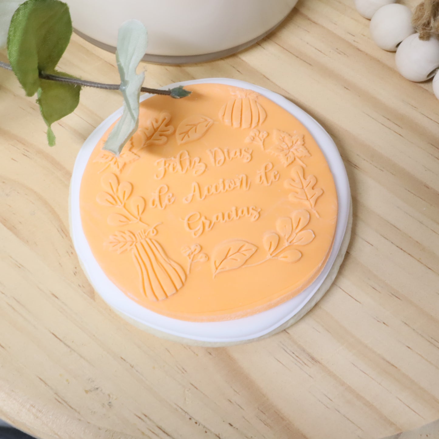 Embossing Acrylic Stamp Welcome Autumn/ Feliz dia de Accion de Gracias