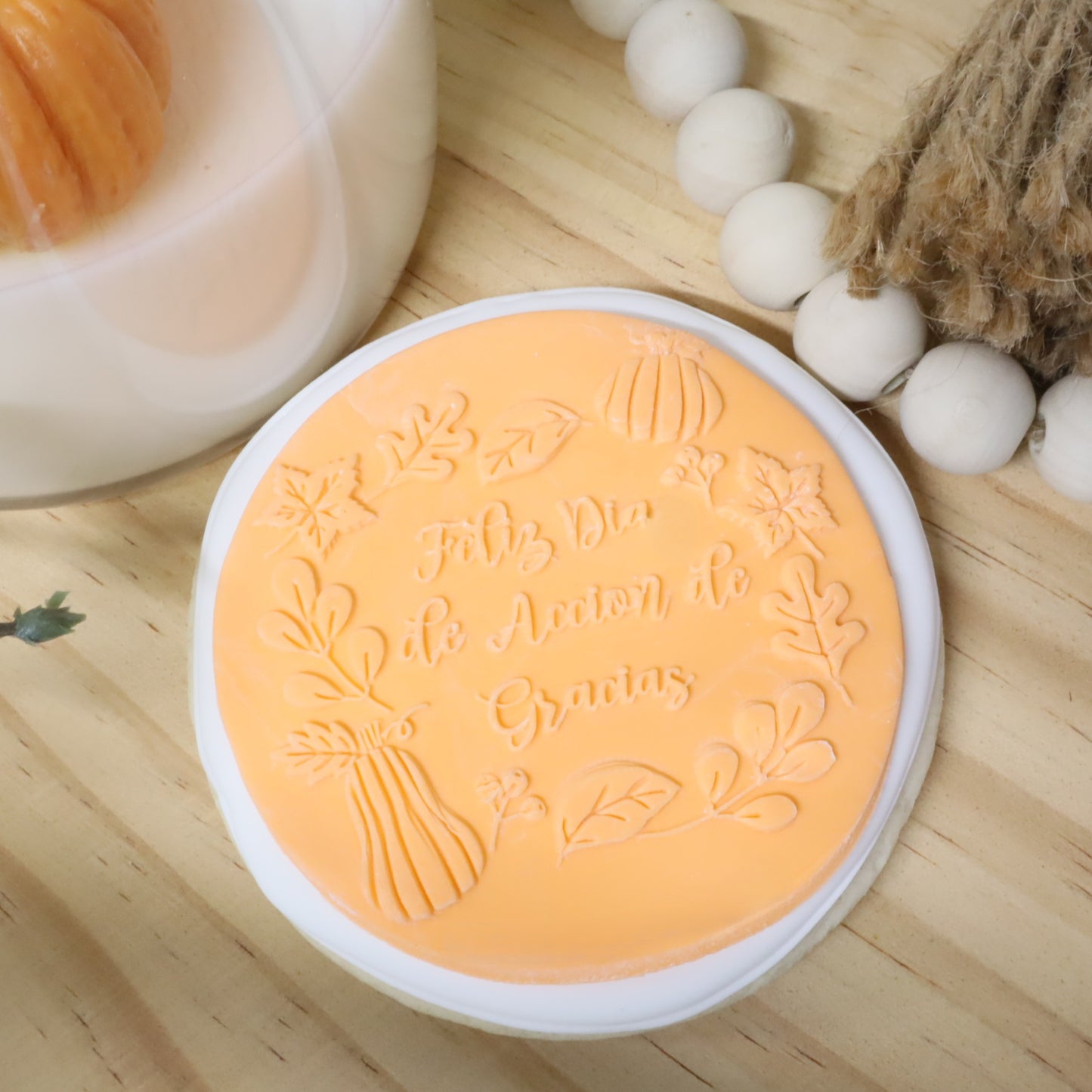 Embossing Acrylic Stamp Welcome Autumn/ Feliz dia de Accion de Gracias