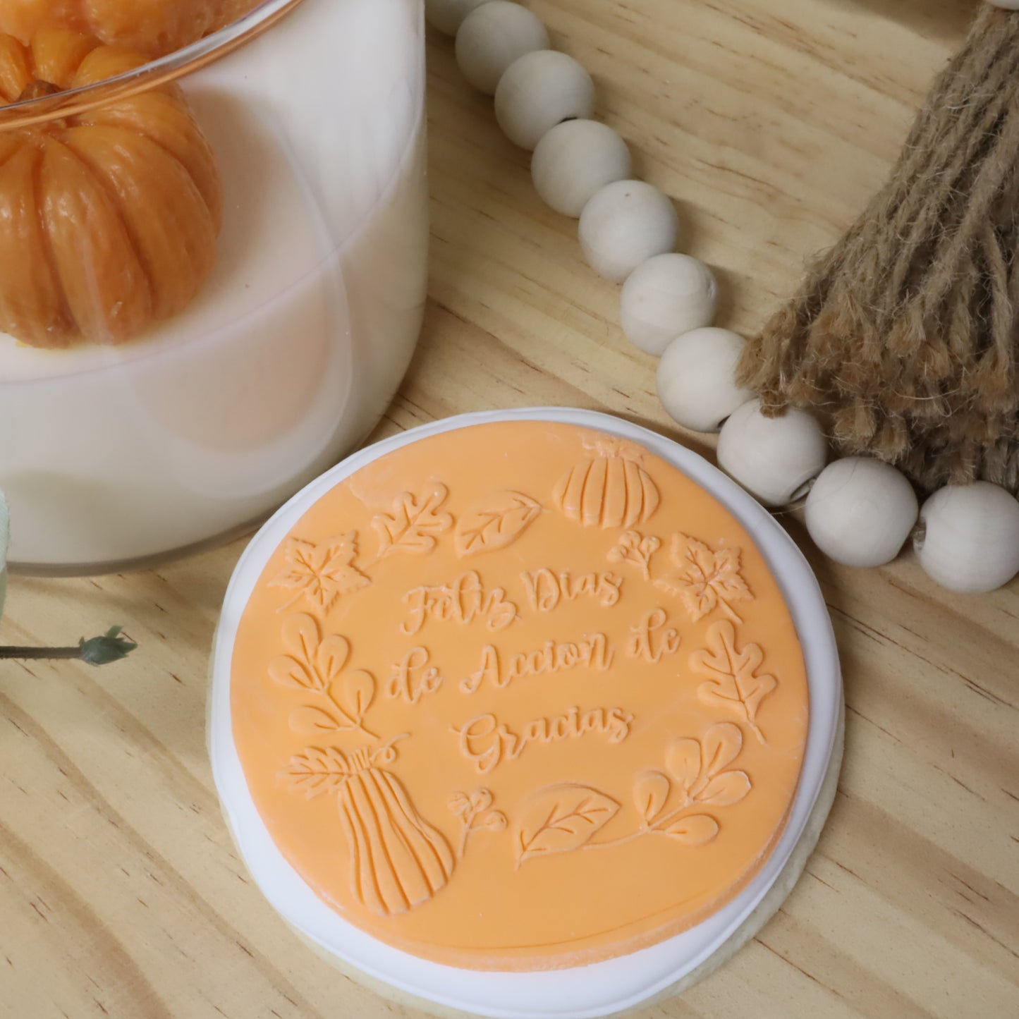 Embossing Acrylic Stamp Welcome Autumn/ Feliz dia de Accion de Gracias