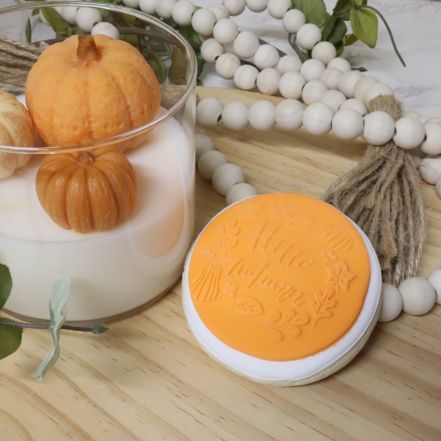 Embossing Acrylic Stamp Welcome Autumn/ Feliz dia de Accion de Gracias