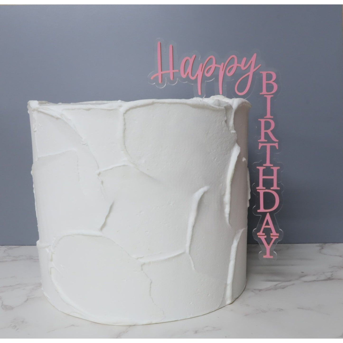 Happy birthday vertical double layer cake topper/Happy Birthday. Celebration. Acrylic Cake Topper