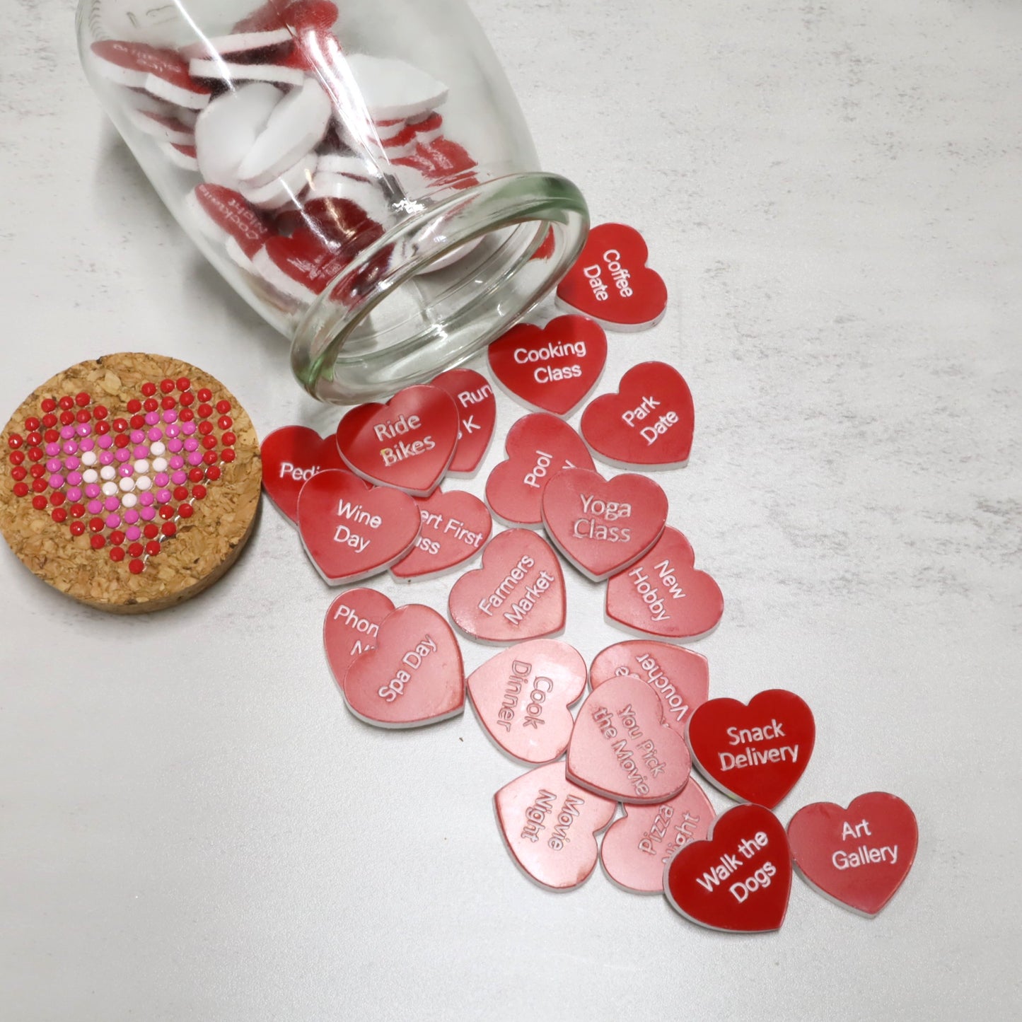 52 Weeks of Love – Two-Tone Acrylic Heart Token Jar