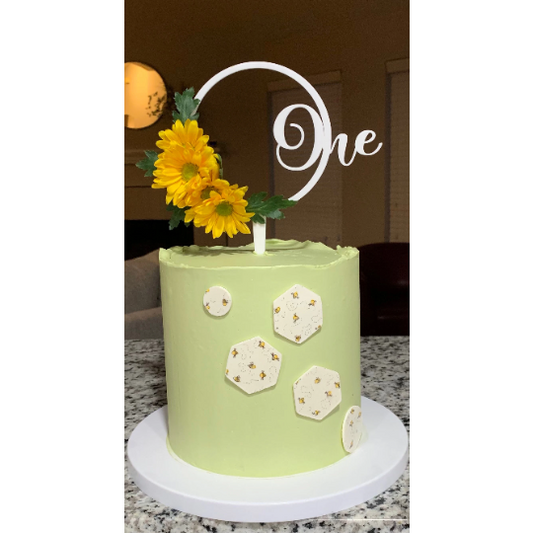 One cake topper hoop